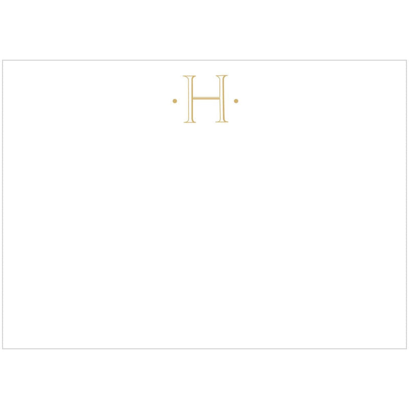 Caspari Caspari Antique Plain Letter H Foil Correspondence Cards - 12 Cards And Envelopes
