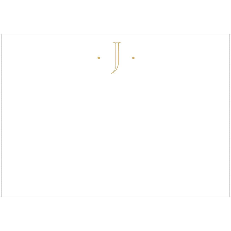 Caspari Caspari Antique Plain Letter J Foil Correspondence Cards - 12 Cards And Envelopes