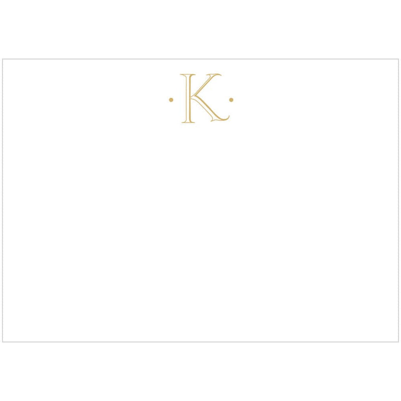 Caspari Caspari Antique Plain Letter K Foil Correspondence Cards - 12 Cards And Envelopes