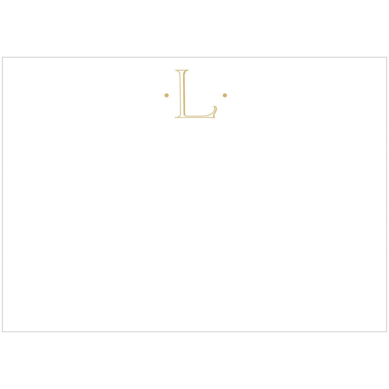 Caspari Caspari Antique Plain Letter L Foil Correspondence Cards - 12 Cards And Envelopes