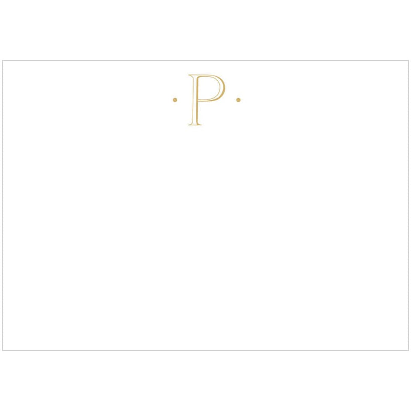 Caspari Caspari Antique Plain Letter P Foil Correspondence Cards - 12 Cards And Envelopes