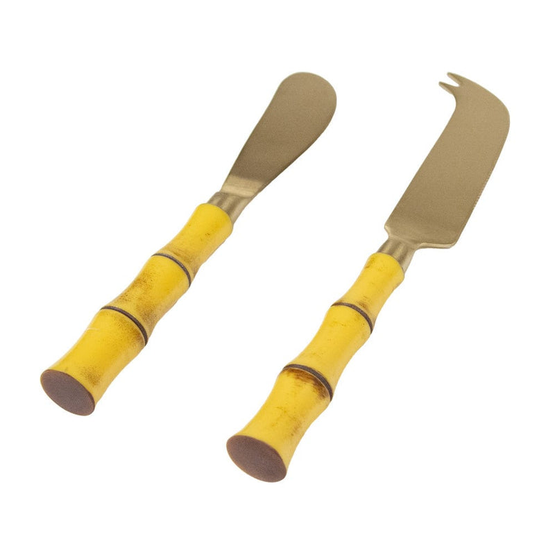 Caspari Bamboo Handle Cheese Knife & Spreader