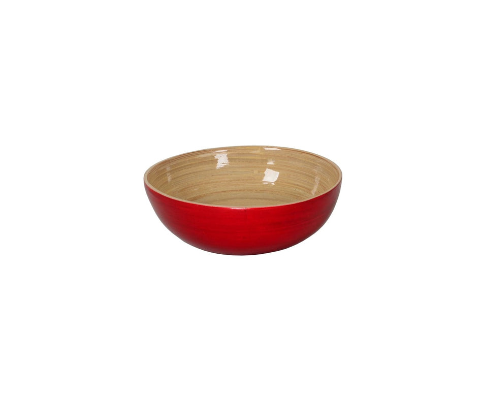 caspari Bamboo Small Salad Bowl in Red - Set of 4
