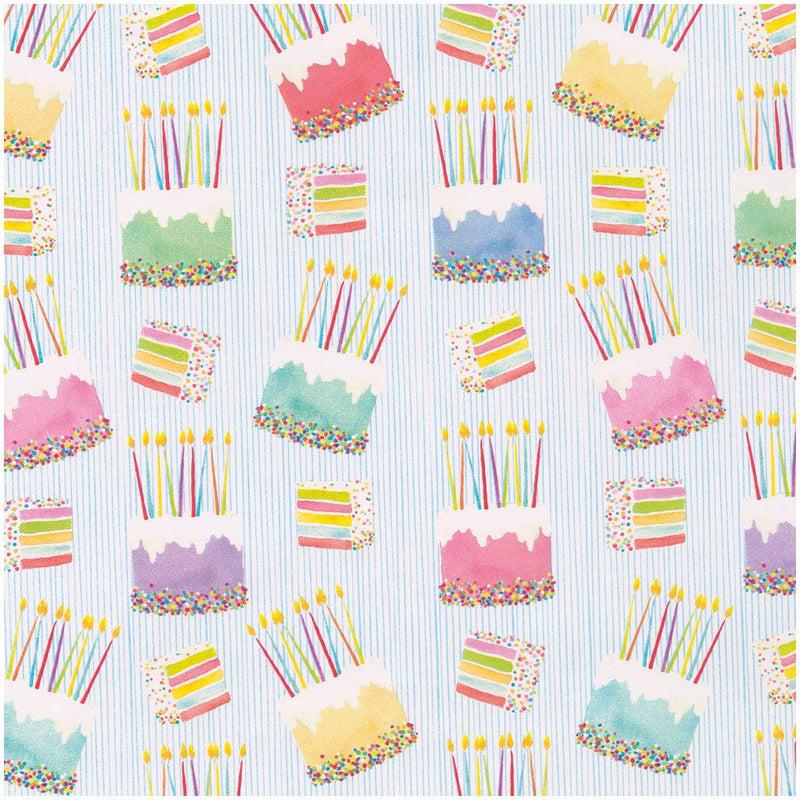 Caspari Birthday Cake Gift Wrap - One 30" X 8' Roll
