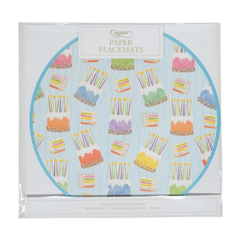 Caspari Birthday Cake Placemats - 12 Per Package