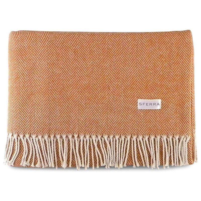 Caspari Celine Herringbone Throw In Paprika