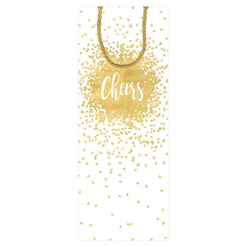 Caspari Cheers Wine & Bottle Gift Bag - 1 Each