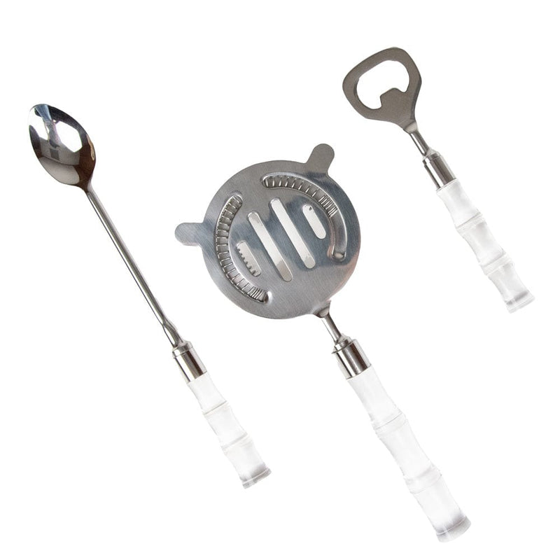 Caspari Clear Bamboo Handle Bar Tools Set