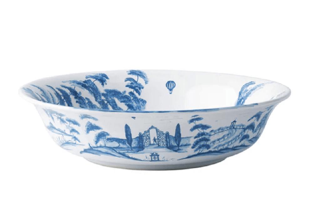 Caspari Country Estate 10" Serving Bowl - Delft Blue