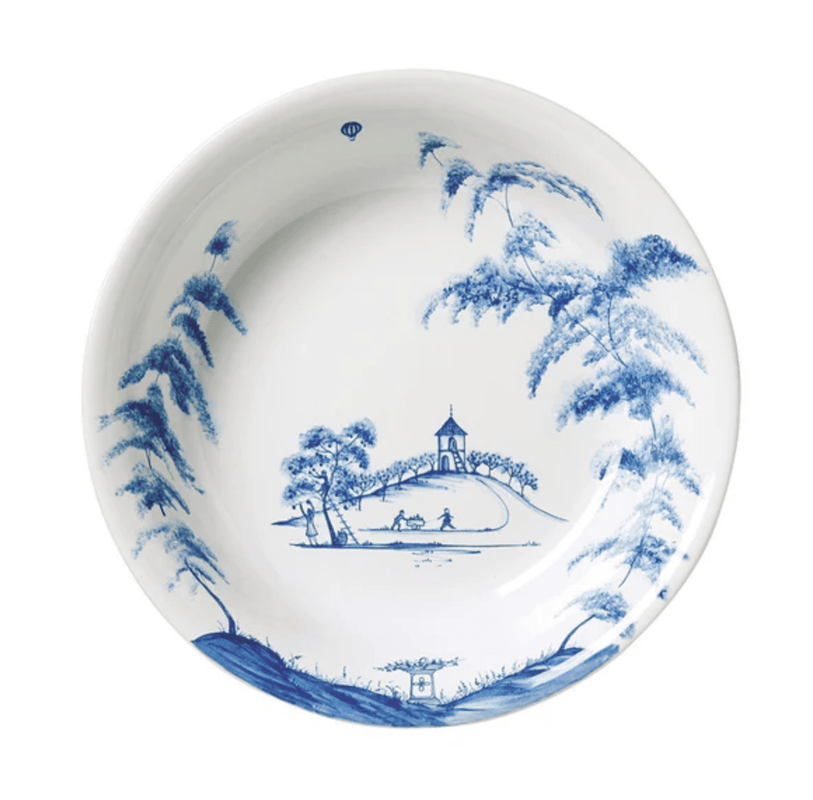 Caspari Country Estate 10" Serving Bowl - Delft Blue