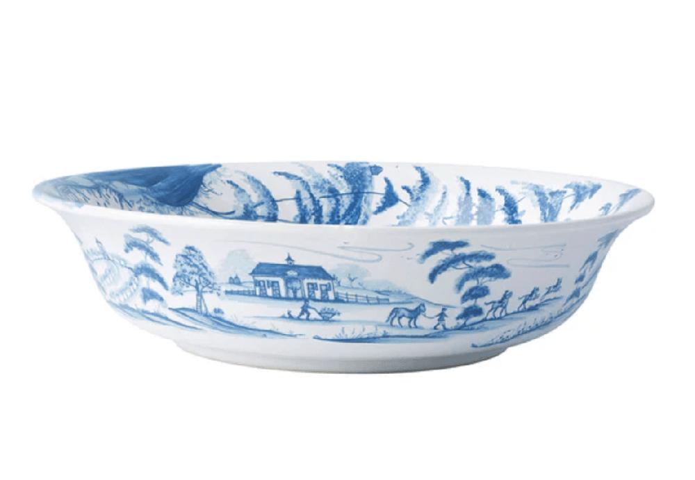 caspari Country Estate 10" Serving Bowl - Delft Blue
