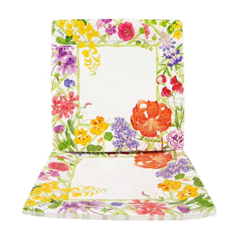 Caspari Floral Trellis Dinner Plates - 8 Per Package