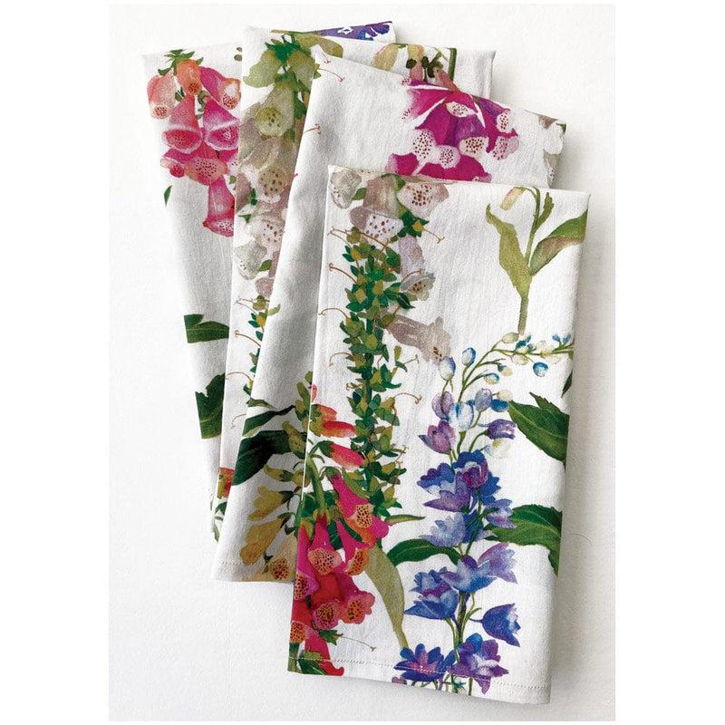Caspari Foxgloves Cotton Dinner Napkins - Set Of 4