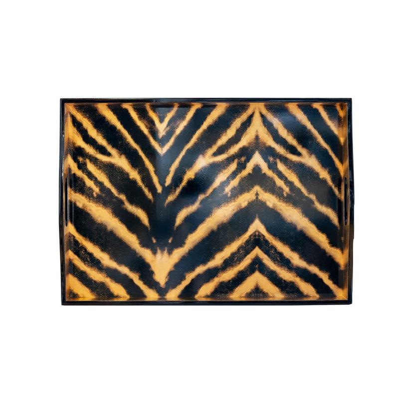 Caspari Go Wild Lacquer Large Rectangle Tray - 21X15