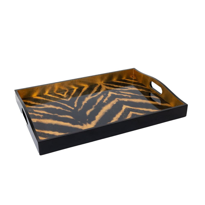 caspari Go Wild Lacquer Large Rectangle Tray - 21X15