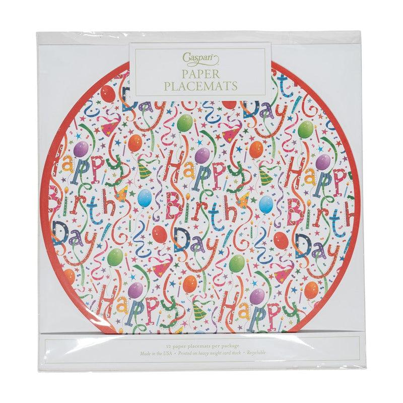 Caspari Happy Birthday Placemats - 12 Per Package