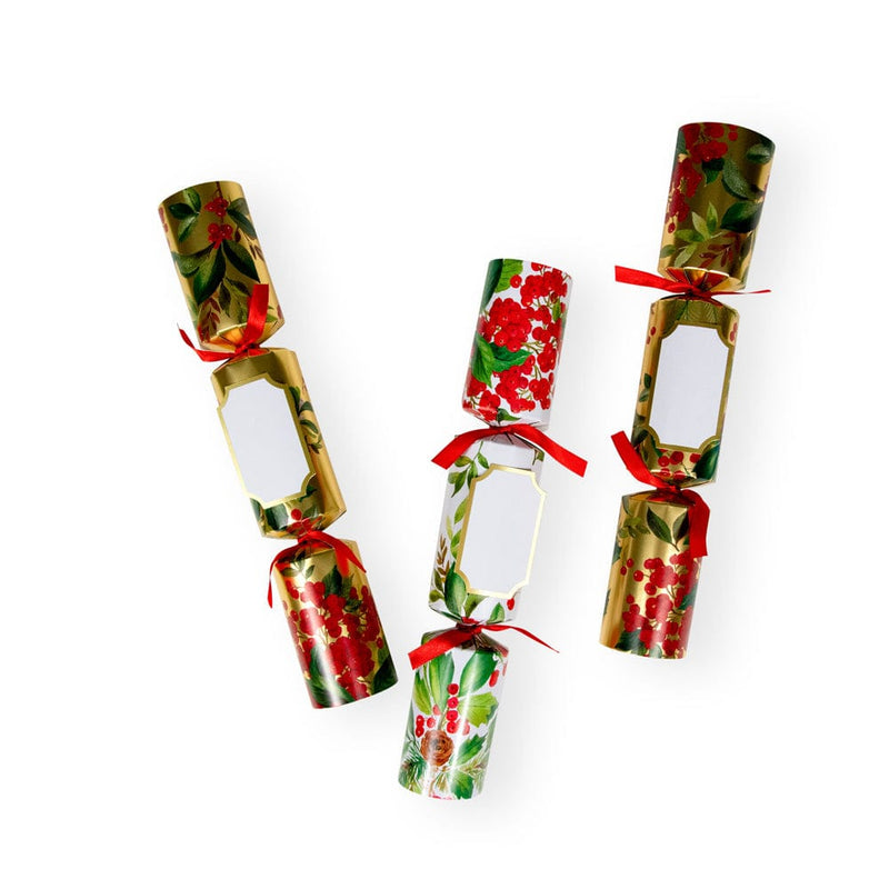 Caspari Holly Chintz Christmas Crackers - 6 Per Box