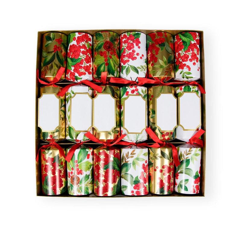 caspari Holly Chintz Christmas Crackers - 6 Per Box