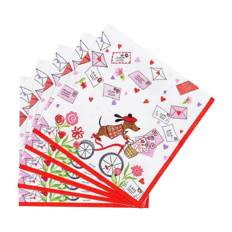 Caspari Love Notes Cocktail Napkins - 20 Per Package