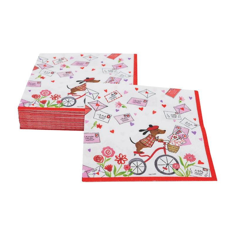 Caspari Love Notes Cocktail Napkins - 20 Per Package