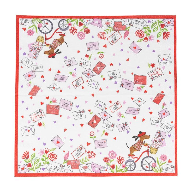 Caspari Love Notes Luncheon Napkins - 20 Per Package