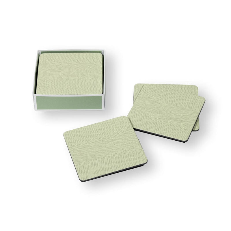 Caspari Moss Green Lizard Coasters - 8 Per Package