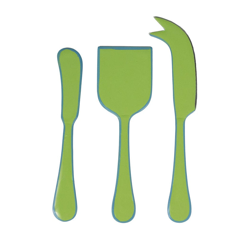 Caspari Moss Green & Turquoise Cheese Tool Set