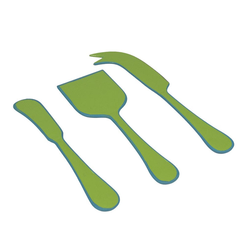 Caspari Moss Green & Turquoise Cheese Tool Set