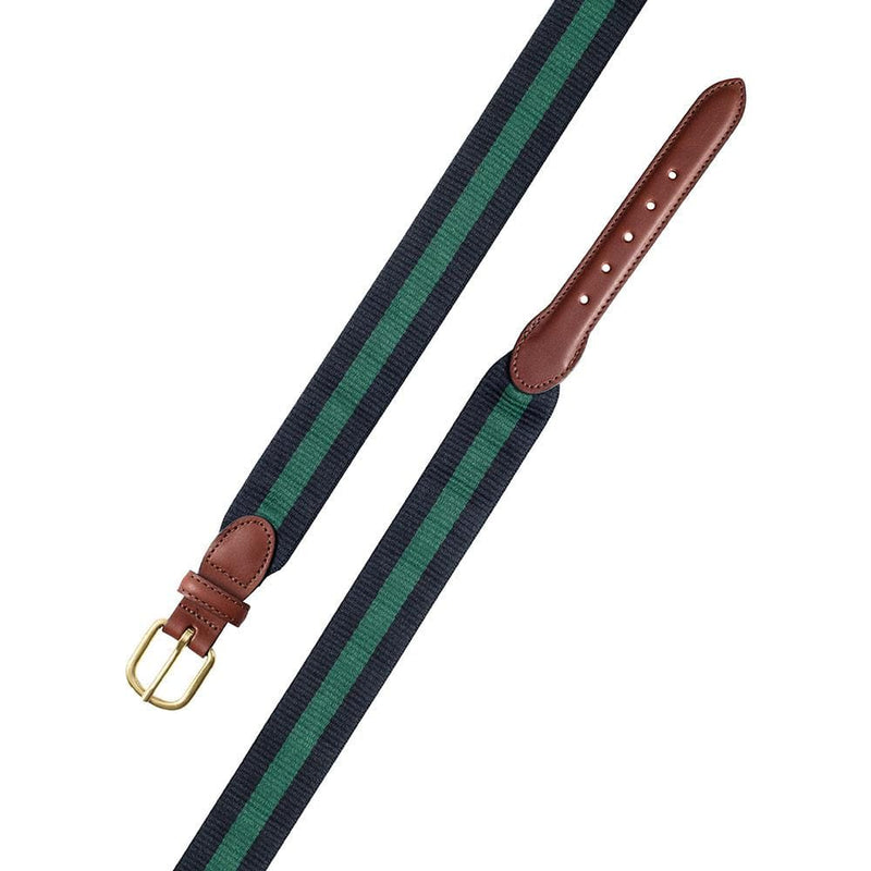 Caspari Navy & Green Wide Belgian Surcingle Belt