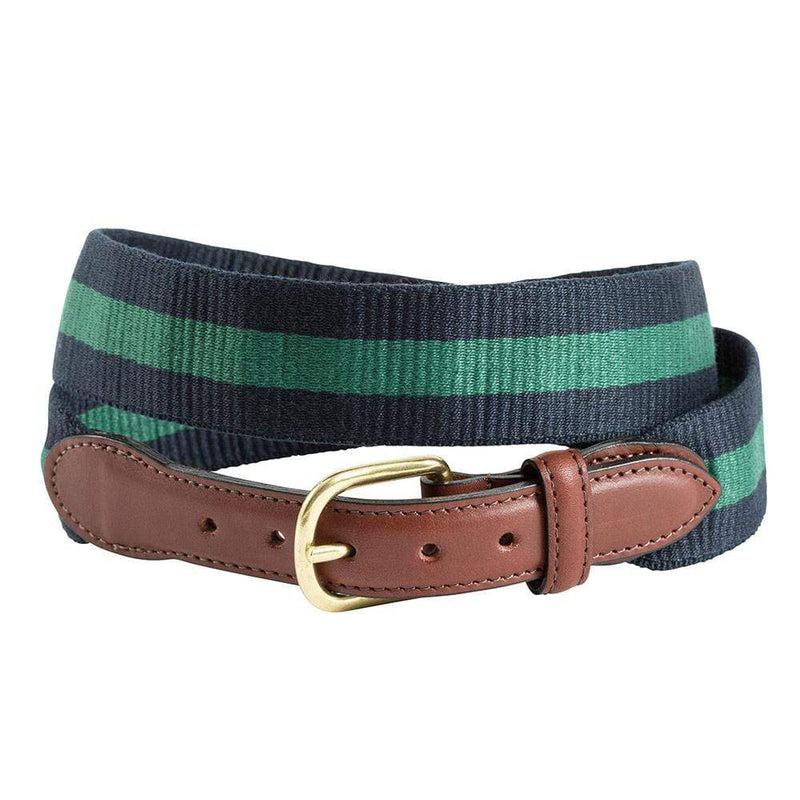 caspari Navy & Green Wide Belgian Surcingle Belt