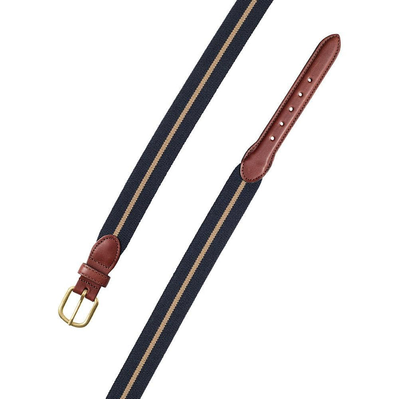Caspari Navy & Khaki Belgian Stretch Belt
