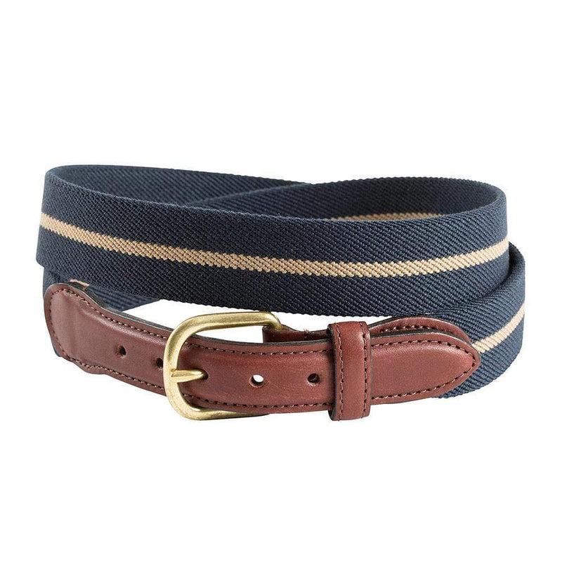 caspari Navy & Khaki Belgian Stretch Belt
