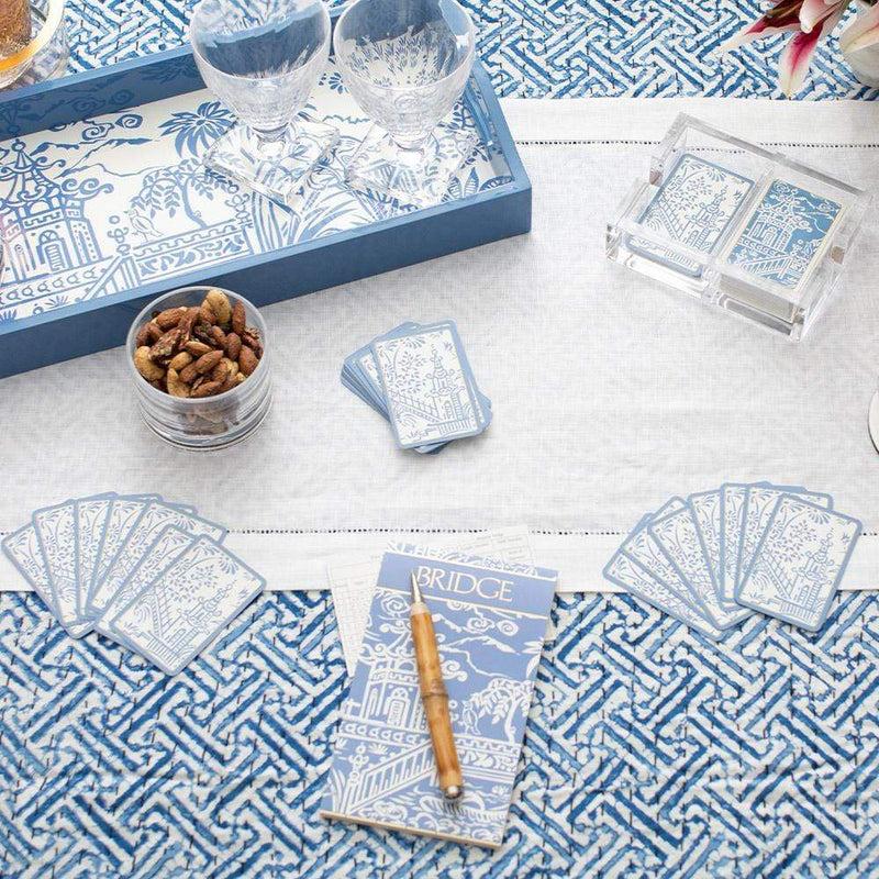 Caspari Pagoda Toile Bridge Score Pad - 1 Each