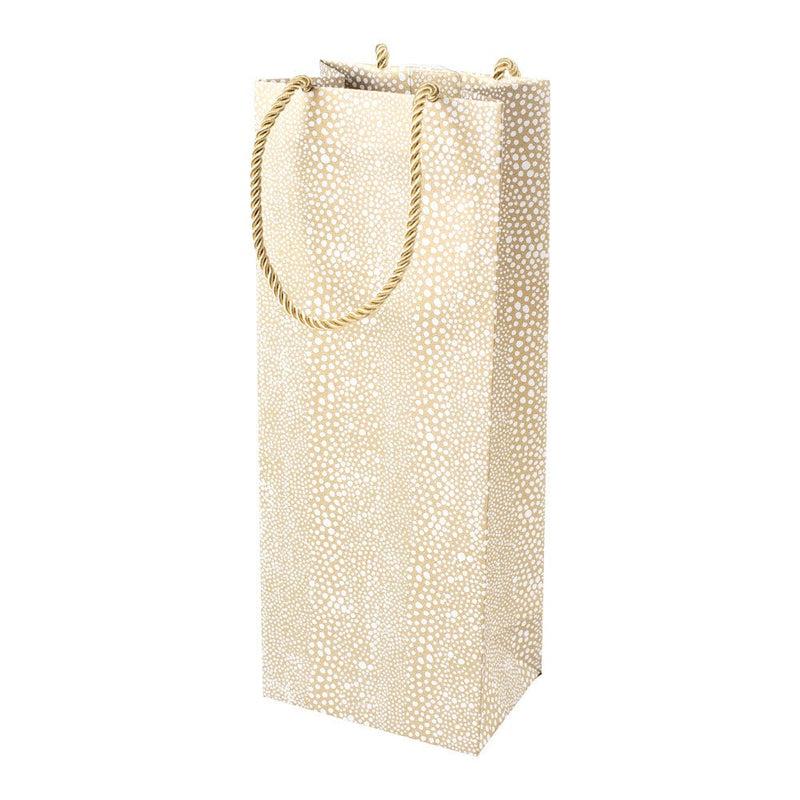 caspari Pebble Wine & Bottle Gift Bag in Gold - 1 Each