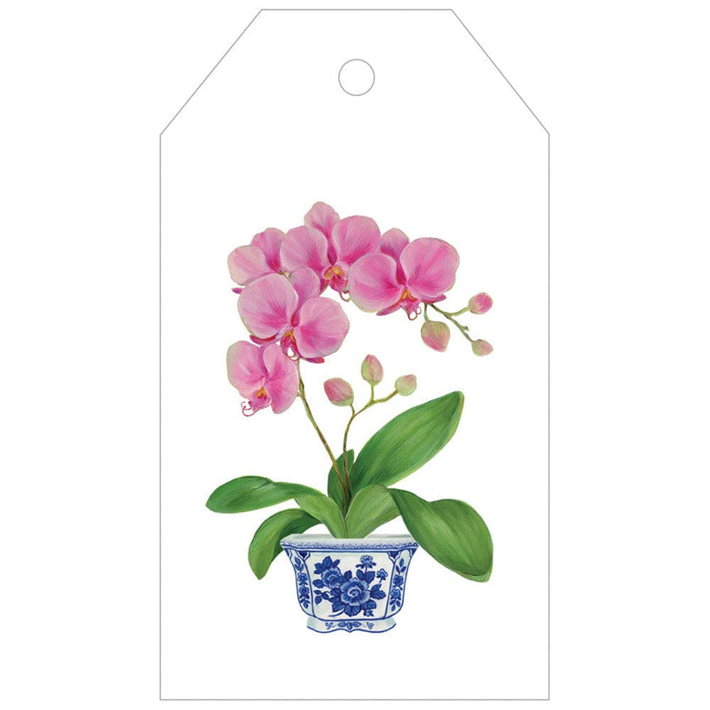 caspari Pink Orchid Gift Tags - 4 Per Package