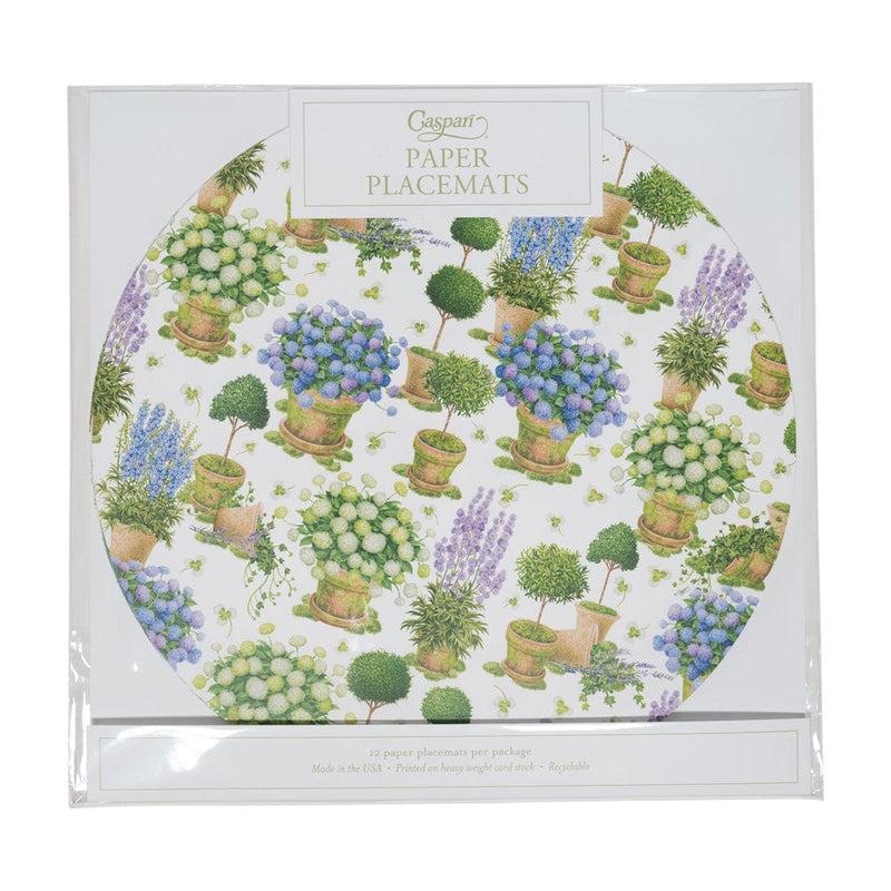 Caspari Potted Hydrangeas Placemats - 12 Per Package