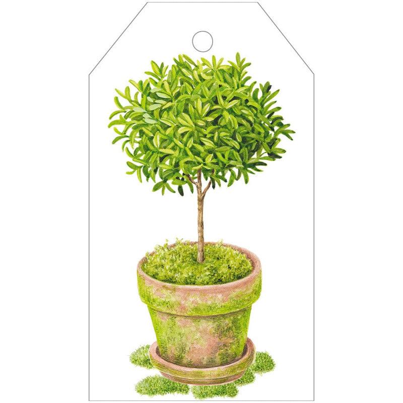 Caspari Potted Topiary Gift Tags - 4 Per Package