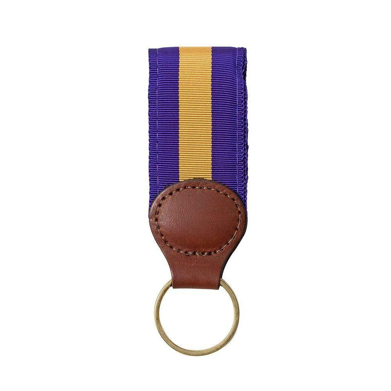 caspari Purple & Gold Key Ring with Leather Trim