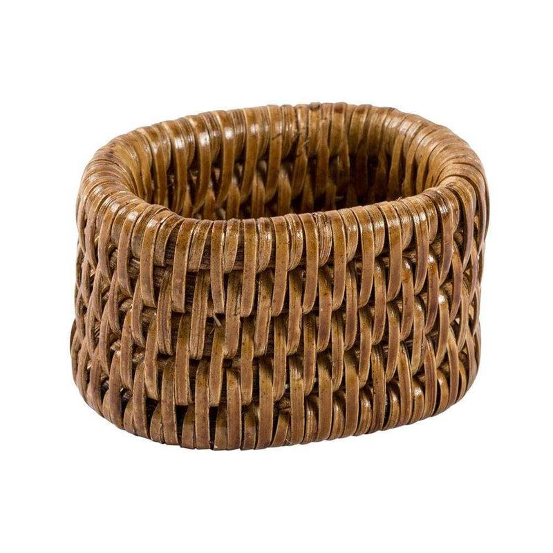 Caspari Rattan Napkin Ring In Dark Natural