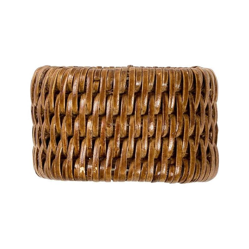 Caspari Rattan Napkin Ring In Dark Natural