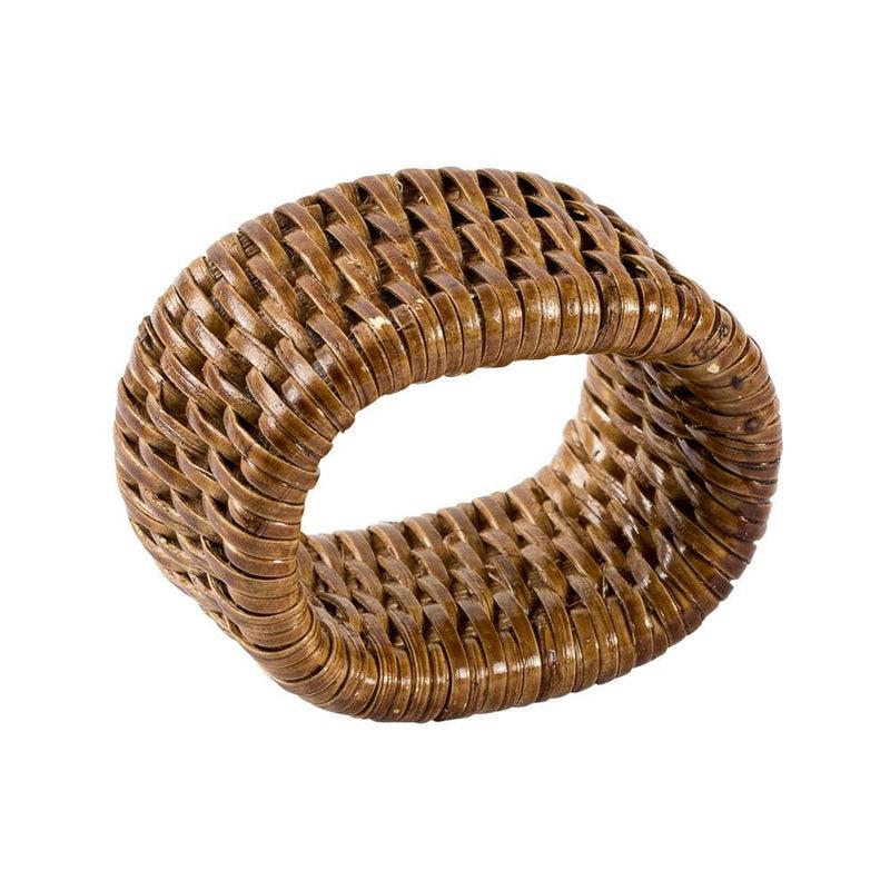 caspari Rattan Napkin Ring in Dark Natural