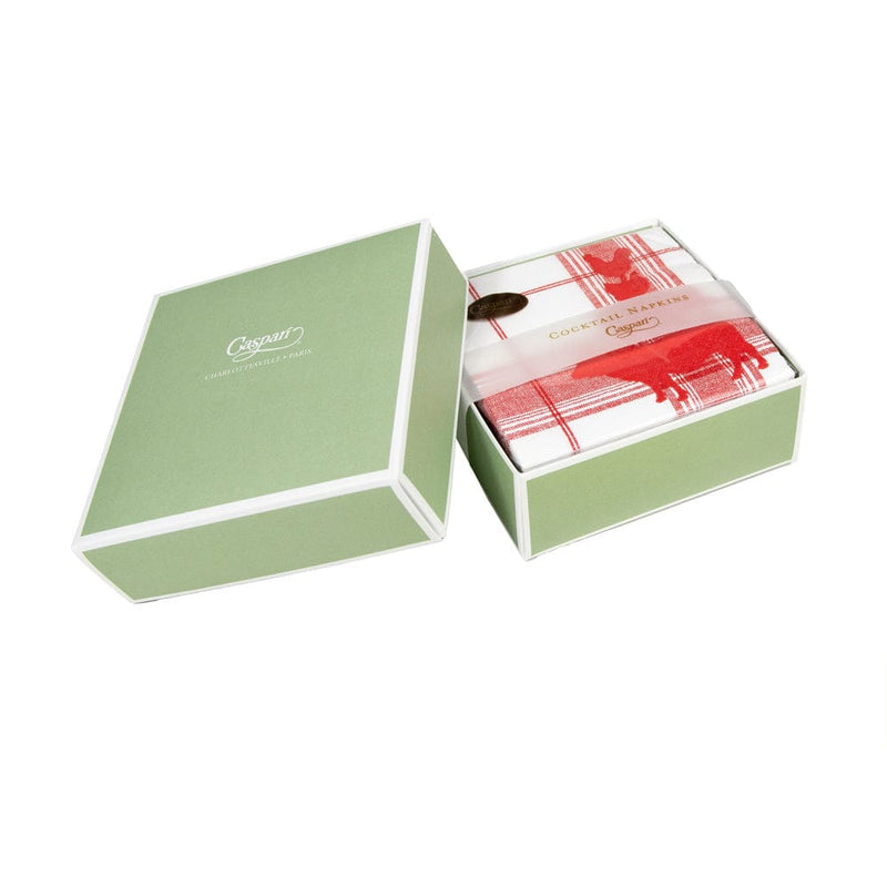 Caspari Red Barn Boxed Cocktail Napkins - 40 Per Box