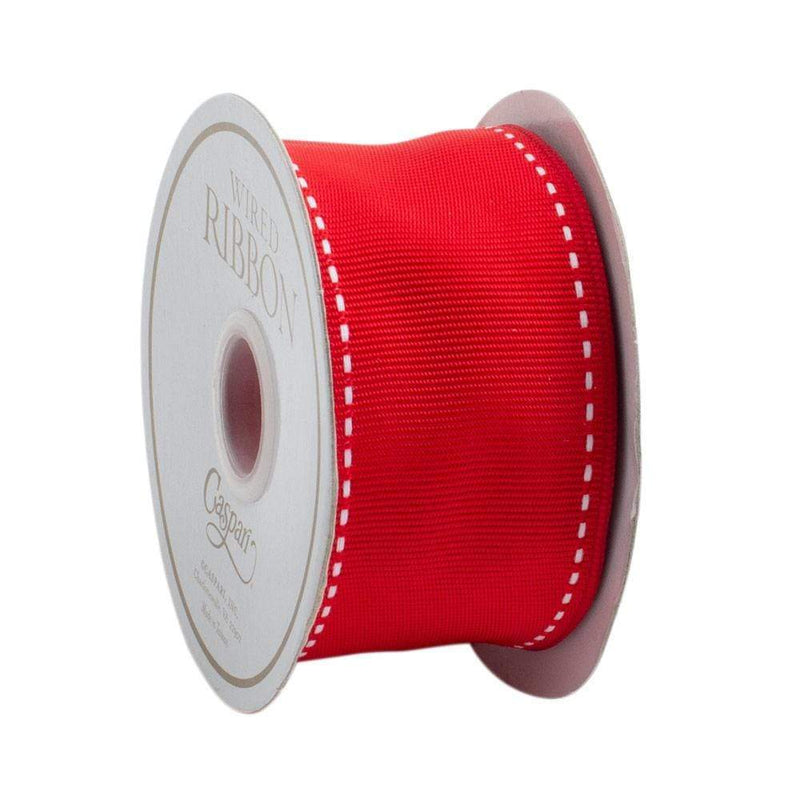 Caspari Red Grosgrain Wired Ribbon - 9 Yard Spool