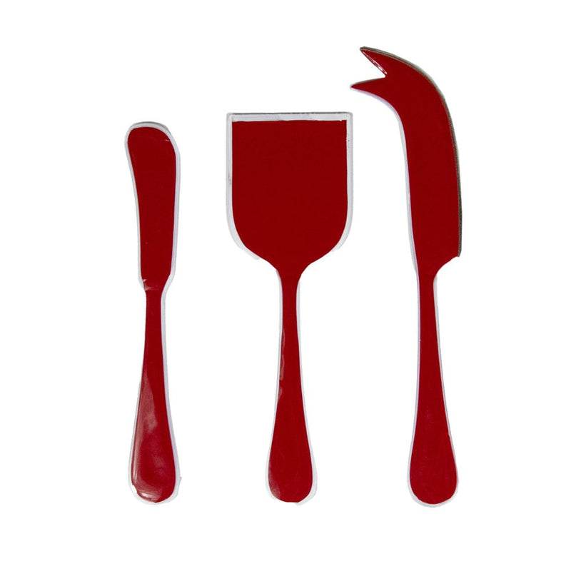 Caspari Red & White Cheese Tool Set