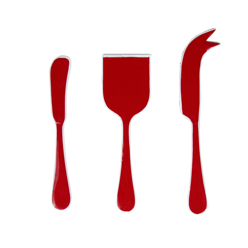 caspari Red & White Cheese Tool Set