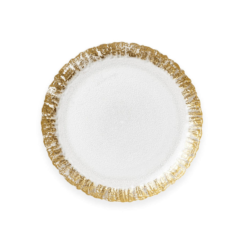 caspari Rufolo Glass Salad Plate in Gold