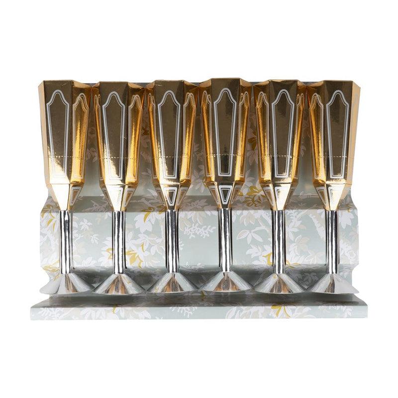 Caspari Sparkling Flutes Luxury Poppers - 6 In Box