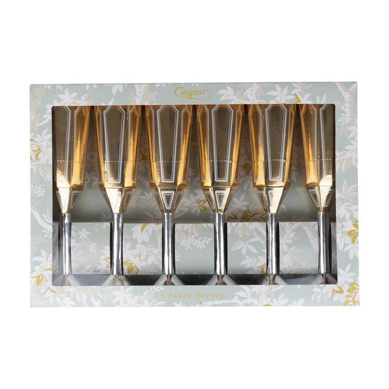 caspari Sparkling Flutes Luxury Poppers - 6 In Box