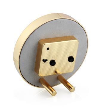 Caspari Stone Grey Enamel & Gold Alarm Clock - 1 Each