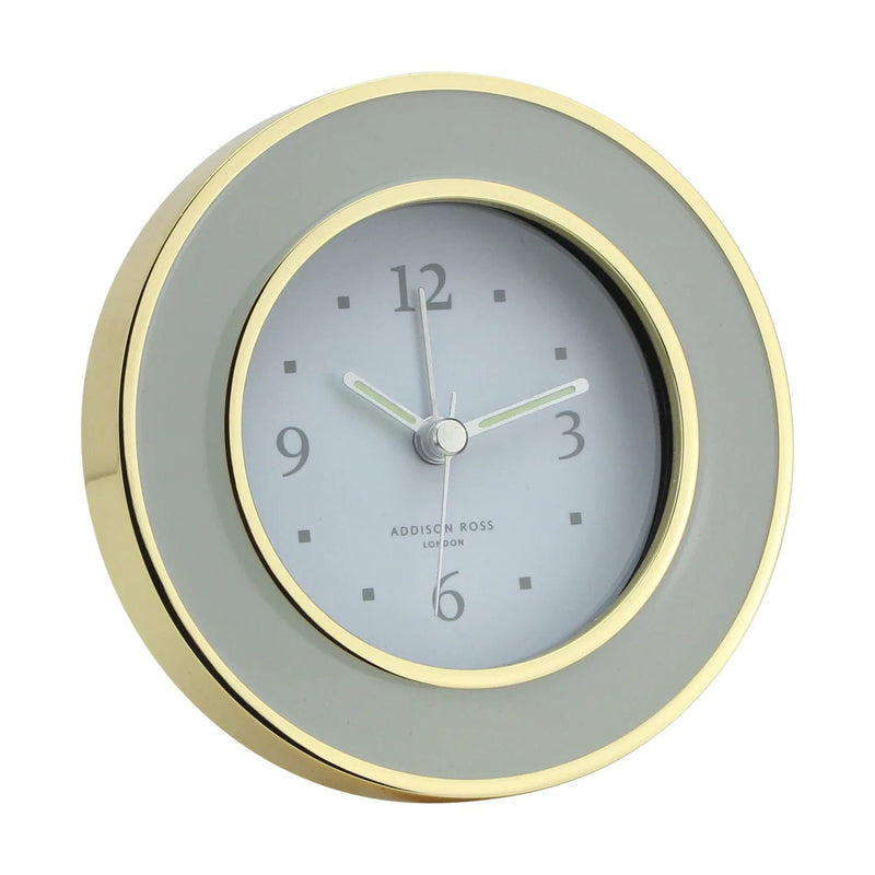 caspari Stone Grey Enamel & Gold Alarm Clock - 1 each